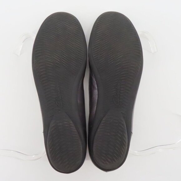 Clarks Collection Women 8.5 M Gray Shimmer Round Toe Ballet Flats Comfort Shoes - Picture 9 of 11